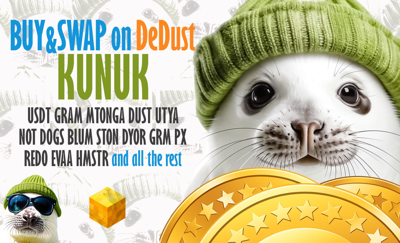 KUNUK buy swap DeDust blockchain TON memecoins Greenland